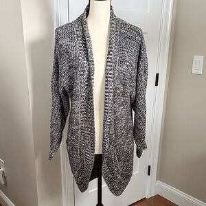 Pink Rose Black and White Knit Cardigan